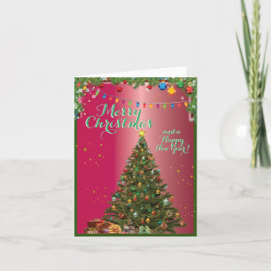 Carte de vœux pliée Joyeux Noël