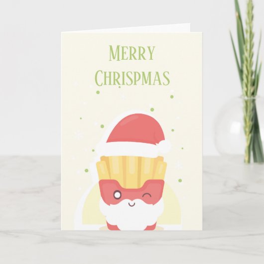 Carte de vœux pliée Joyeux Noël Croustillant (Devant)