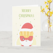 Carte de vœux pliée Joyeux Noël Croustillant (Fleur jaune)