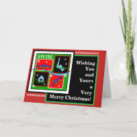 Carte de vœux pliée Joyeux Noël pour nageur