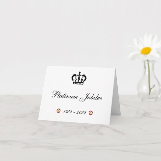 Carte de voeux pliée Joyeux Platinum Jubilee (Petite plante)