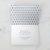 Carte de vœux pliée Joyeux Script | Marine (Intérieur)