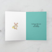 Carte de vœux pliée Lapin de Pâques joyeux (Intérieur)
