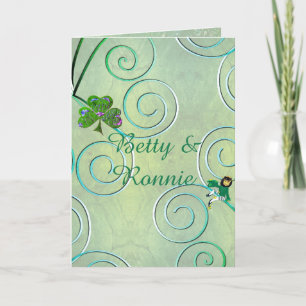 Carte de vœux pliée Leprechaun Merci