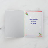 Carte de vœux pliée Licorne de Noël (Intérieur)