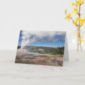 Carte de voeux pliée Lion Geyser (Fleur jaune)