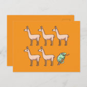 Carte de voeux pliée Llama Chameleon (Devant / Derrière)
