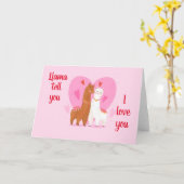 Carte de vœux pliée Llama vous dit (Fleur jaune)