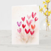 Carte de vœux pliée Love Grows Here (Fleur jaune)