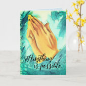 Carte de voeux pliée main (Fleur jaune)
