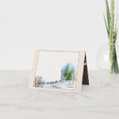 Carte de vœux pliée Maison enneigée (Dos)