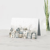 Carte de vœux pliée Maisons nordiques (Dos)