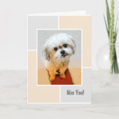 Carte de vœux pliée Malshi Chien Tu me manques (Devant)