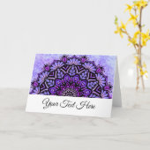 Carte de voeux pliée Mandala (Fleur jaune)