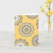 Carte de voeux pliée Mandala 2 Jaune (Fleur jaune)