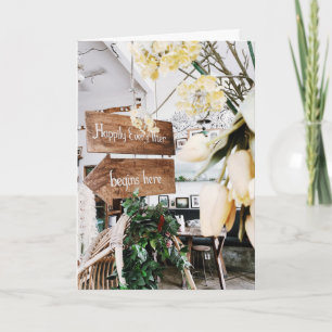 Carte de voeux pliée mariage "Toujours après"