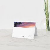 Carte de voeux pliée Maui Sunset et Palm Trees (Dos)