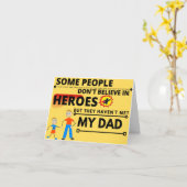 CARTE DE VŒUX PLIÉE MON PÈRE MON HÉROS (Fleur jaune)