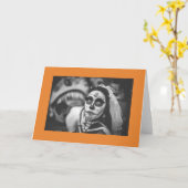 Carte de voeux pliée MUERTOS de DIAS DE LOS (Fleur jaune)