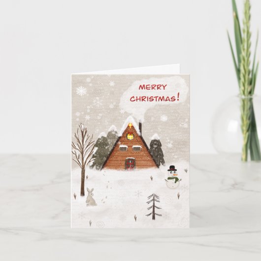 Carte de vœux pliée "Noël Cosy" (Devant)