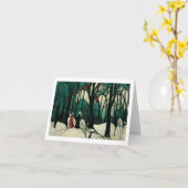 Carte de vœux pliée Noël paysage d'hiver 01 (Fleur jaune)