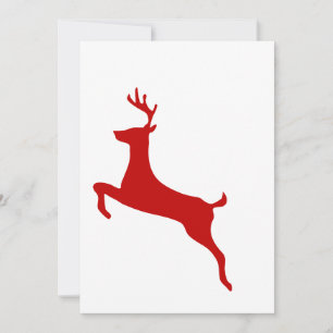 Carte de vœux pliée Noël Renne au nez rouge