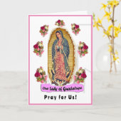 Carte de voeux pliée Notre-Dame de Guadalupe (Fleur jaune)