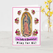 Carte de voeux pliée Notre-Dame de Guadalupe (Fleur jaune)