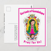 Carte de voeux pliée Notre-Dame de Guadalupe (Devant / Derrière)