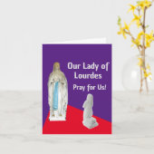Carte de voeux pliée Notre-Dame de Lourdes (Fleur jaune)