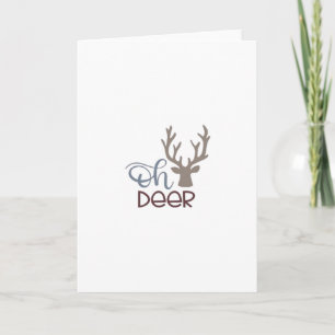 Carte de vœux pliée Oh Deer Retro Classic Design