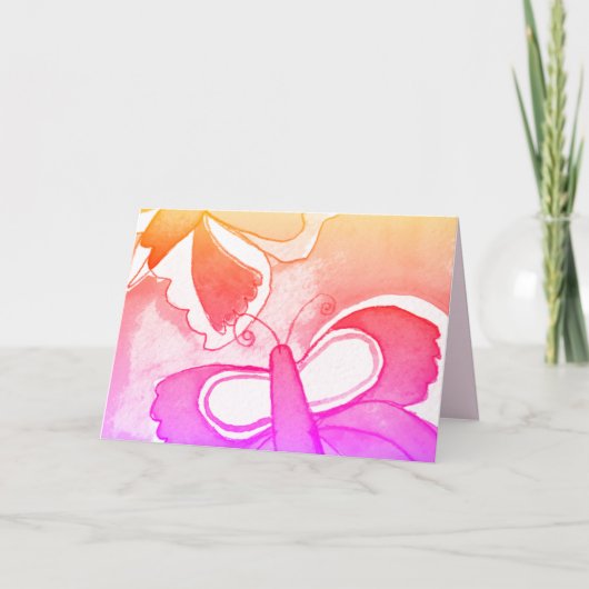 Carte de voeux pliée Papillon (Devant)