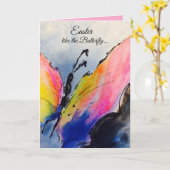 Carte de vœux pliée Pâques Alléluia (Fleur jaune)