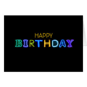 Carte de voeux pliée par enseigne au néon de