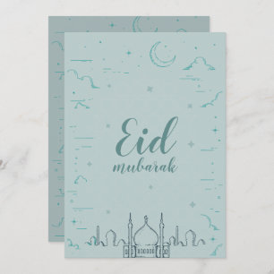 Carte de voeux pliée par Mubarak d'Eid