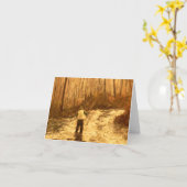 Carte de voeux pliée Pêche à vol (Fleur jaune)