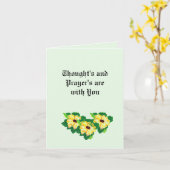 Carte de vœux pliée : Pensées et prières (Fleur jaune)