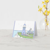 Carte de vœux pliée phare (Fleur jaune)