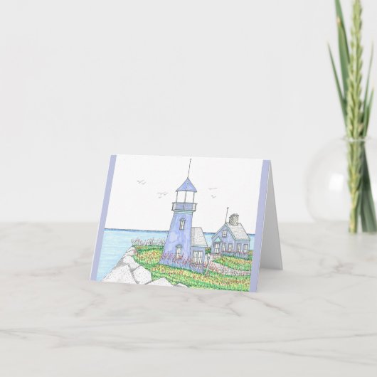 Carte de vœux pliée phare (Devant)