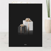 Carte de vœux pliée photo élégante noir et or (Dos)