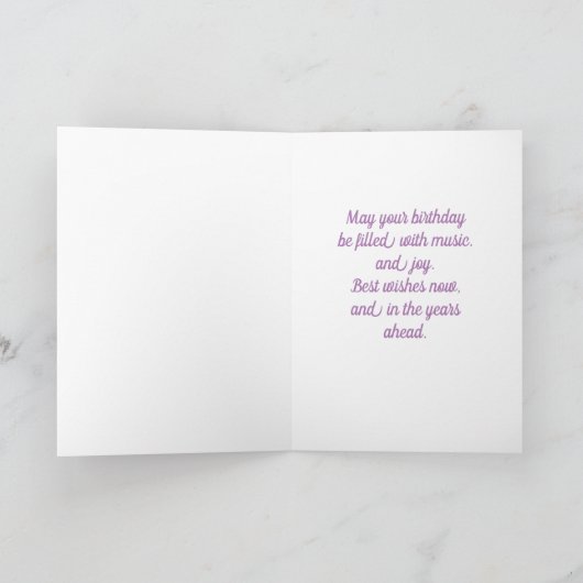 Carte de voeux pliée Piano en verre (Intérieur)