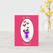 Carte de vœux pliée Pizza Pug : Sois mienne, Saint (Fleur jaune)