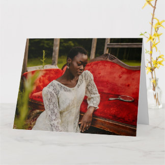 carte de voeux pliée portrait femme esthétique