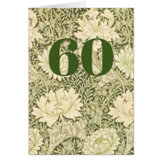 Carte de vœux pliée pour 60e anniversaire floral