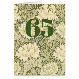 Carte de vœux pliée pour 65e anniversaire Floral