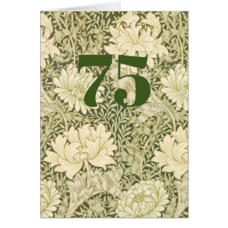 Carte de vœux pliée pour 75e anniversaire florale
