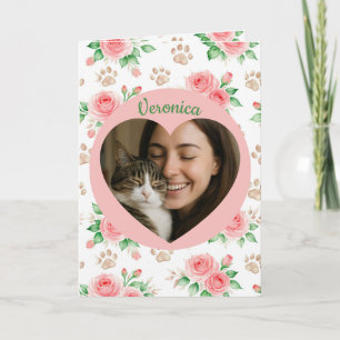 Carte de vœux pliée pour amateur de chats personna