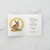 Carte de vœux pliée pour ami Joyeuses Pâques (Intérieur)