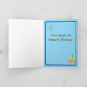 Carte de vœux pliée pour anniversaire d'octobre (Intérieur)