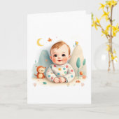 Carte de voeux pliée pour bébé (Fleur jaune)